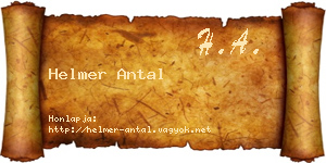 Helmer Antal névjegykártya